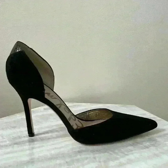 Sam Edelman Black Suede Leather with Pointed-toe D’Orsay Stiletto - Picture 5 of 11